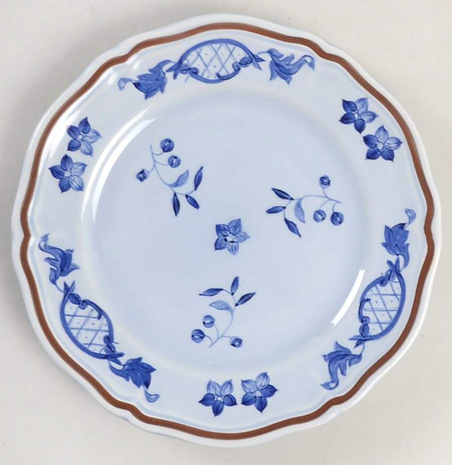 Normandie (Brown Band) Salad Plate by Longchamp-1