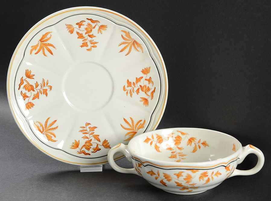Olerys Flat Cream Soup Bowl & Saucer Set by Longchamp-1