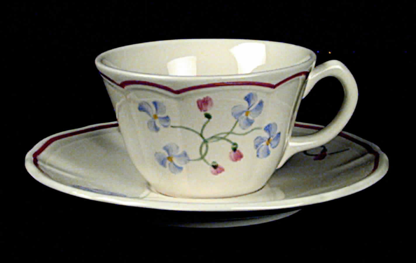 Pensees Flat Cup & Saucer Set by Longchamp-1