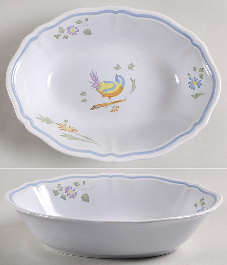Perouges (Not French Heritage Line) 9" Oval Vegetable Bowl by Longchamp-1