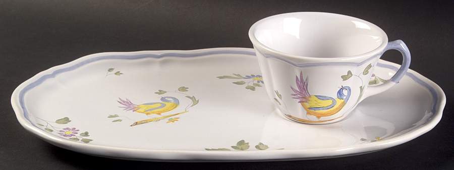 Perouges (Not French Heritage Line) Snack Plate & Cup Set by Longchamp-1