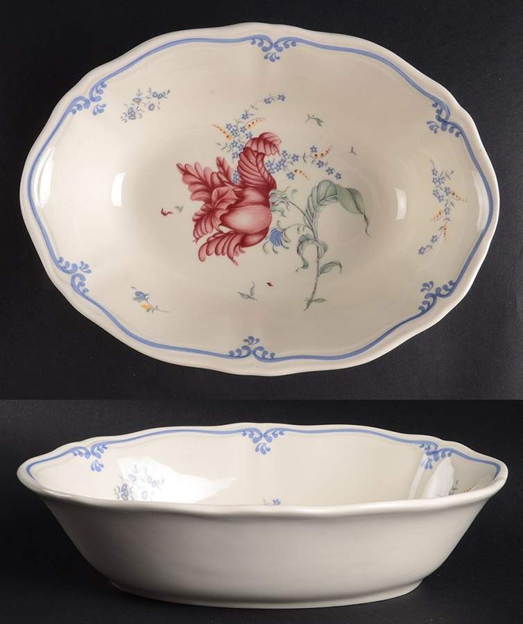 Plum Rose 9" Oval Vegetable Bowl by Longchamp-1