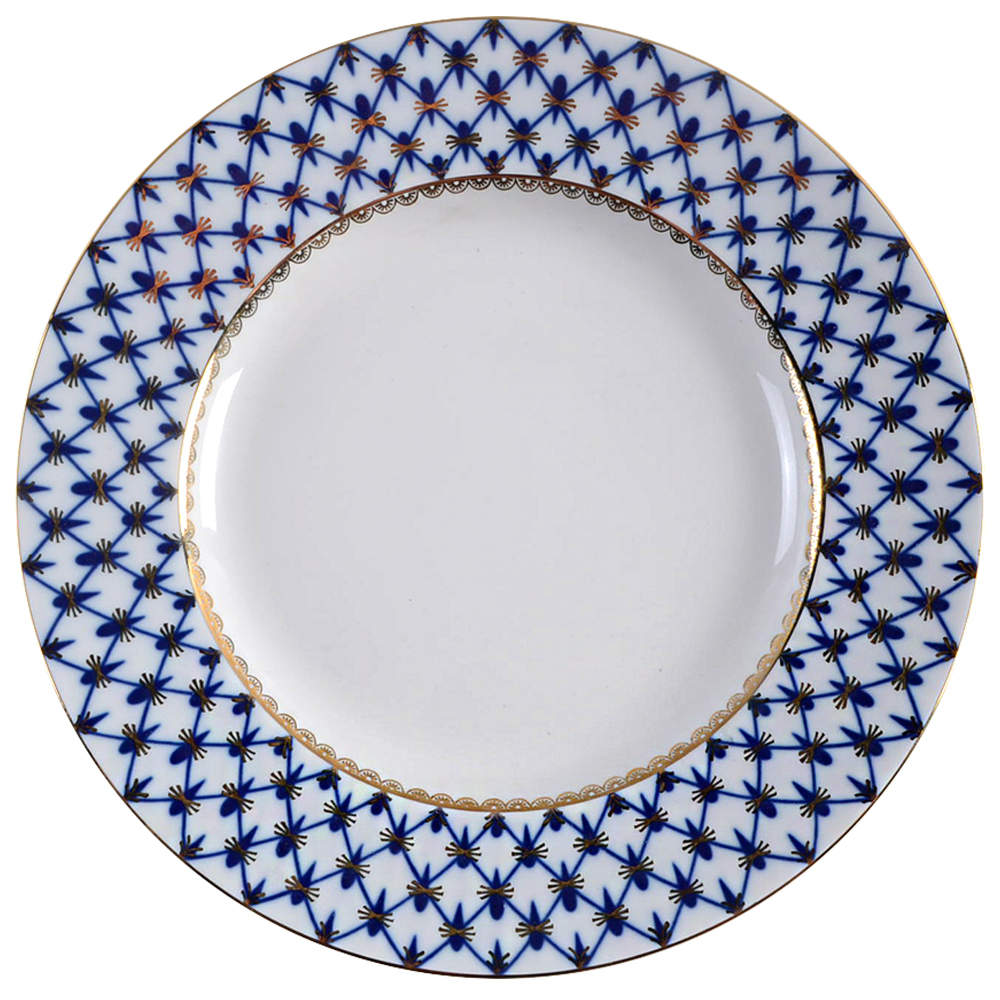 Cobalt Net Dinner Plate by Lomonosov-1