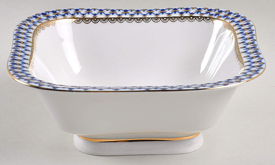 Cobalt Net 7" Square Vegetable Bowl by Lomonosov-1