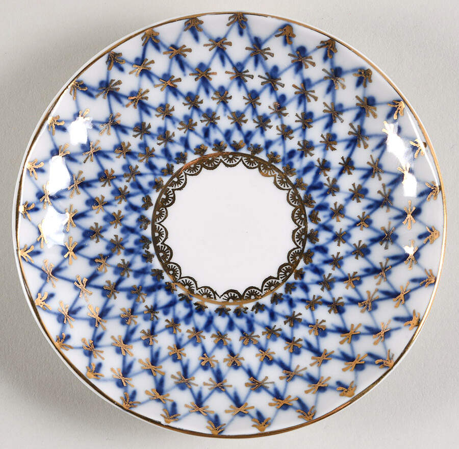 Cobalt Net Saucer for Footed Cup by Lomonosov-1