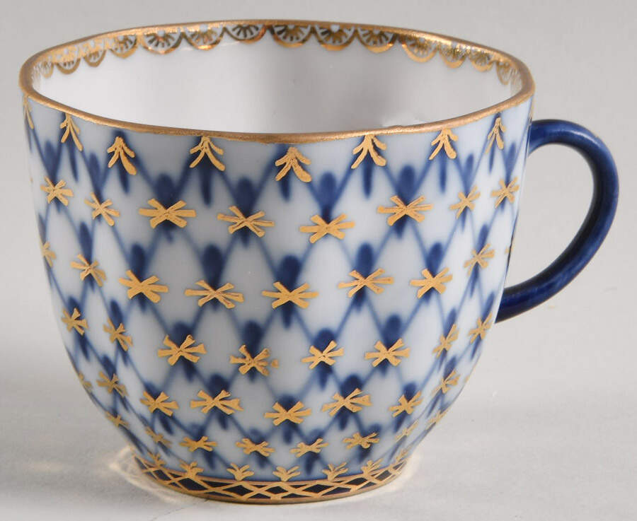 Cobalt Net Footed Cup by Lomonosov-1