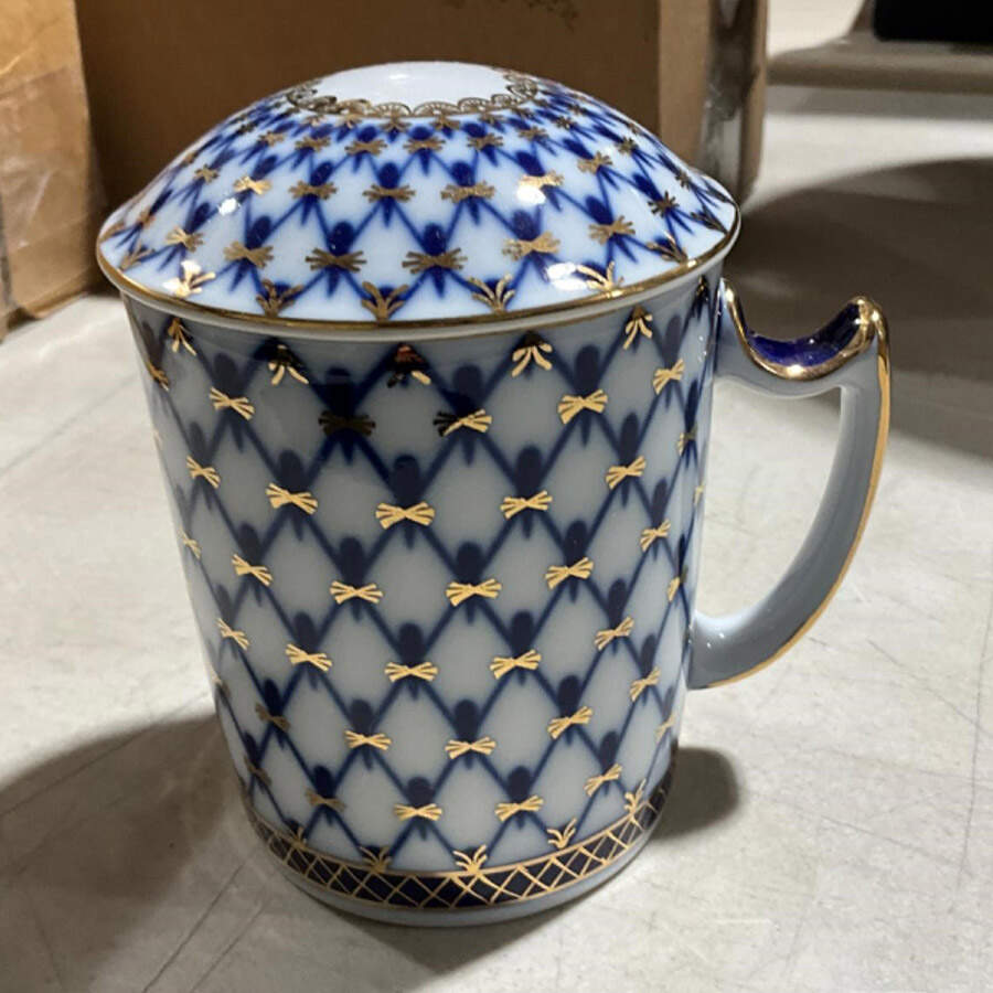 Cobalt Net Saucer for Mug & Lid by Lomonosov-1