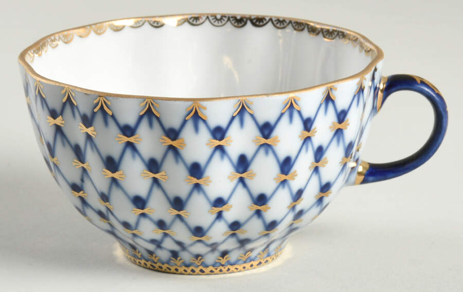 Cobalt Net Flat Cup by Lomonosov-1
