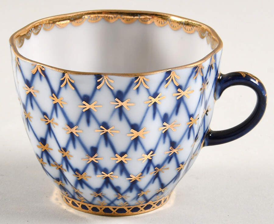 Cobalt Net Flat Demitasse Cup by Lomonosov-1