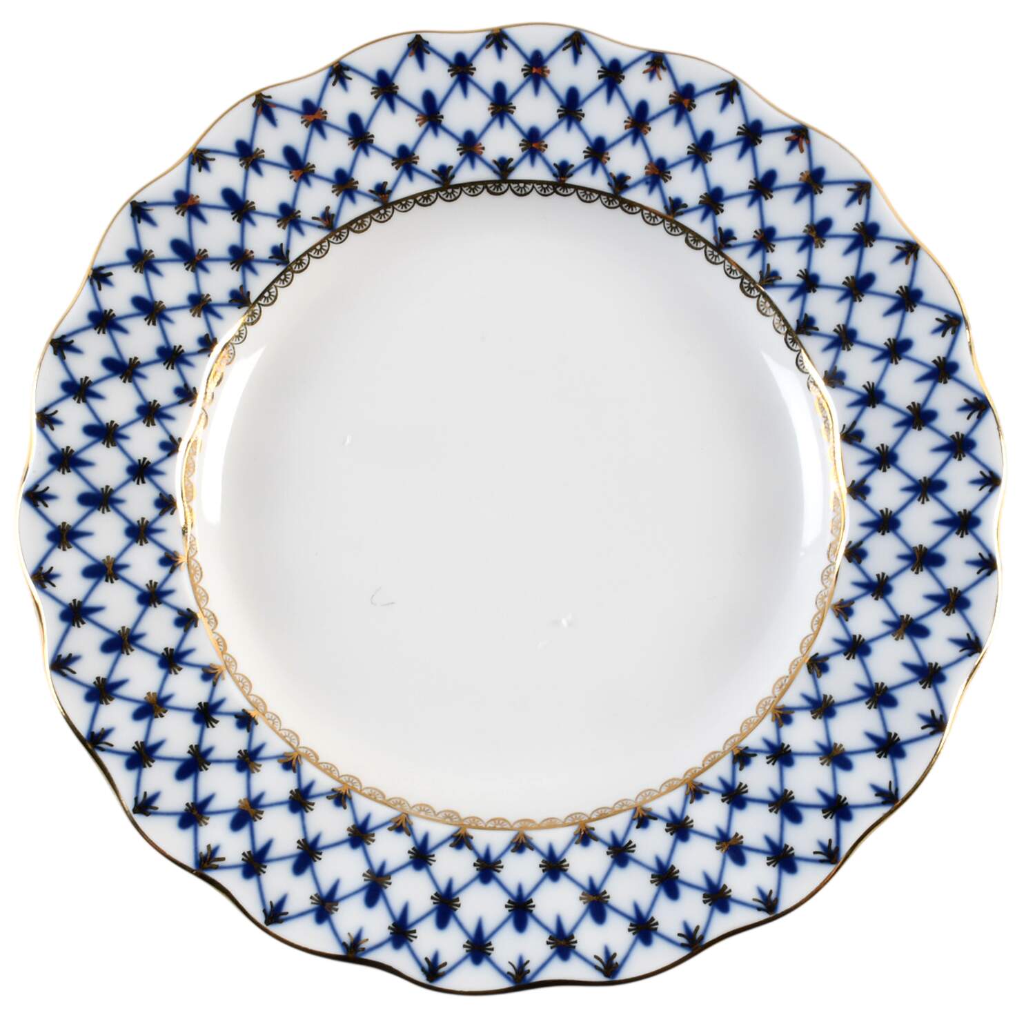 Cobalt Net Accent Dinner Plate by Lomonosov-1