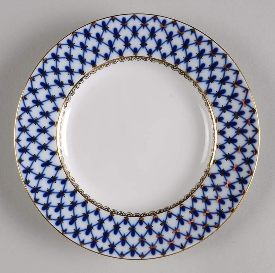Cobalt Net Dessert/Pie Plate by Lomonosov-1