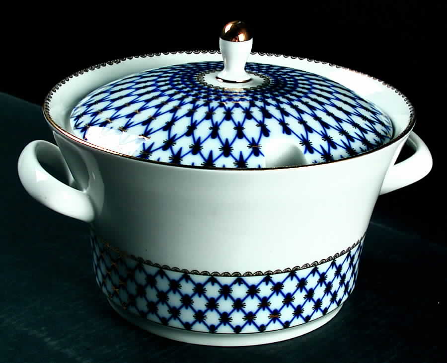 Cobalt Net Tureen &  Lid by Lomonosov-1