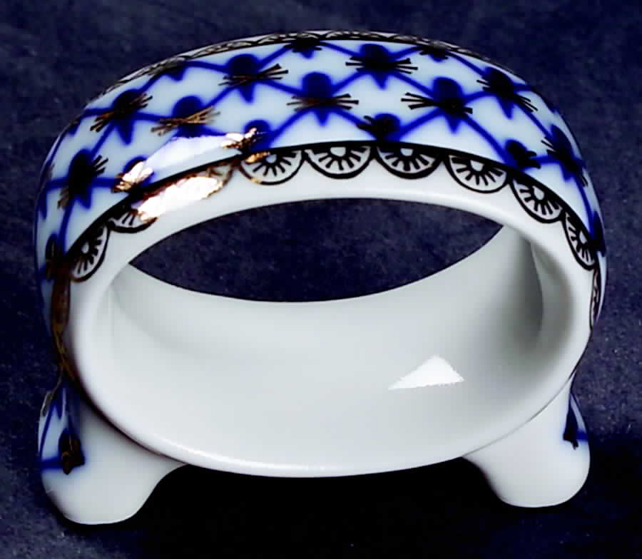 Cobalt Net Napkin Ring by Lomonosov-1