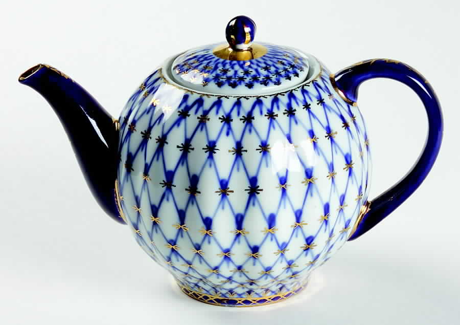 Cobalt Net Mini Teapot & Lid by Lomonosov-1