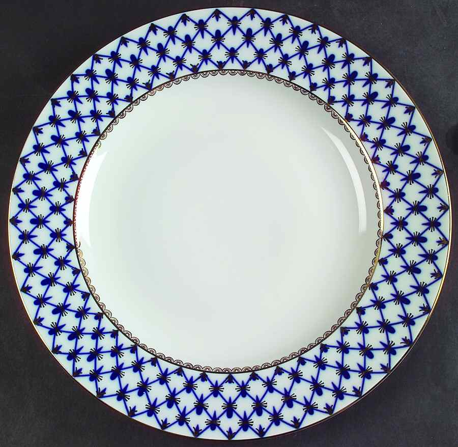 Cobalt Net Large Dinner Plate by Lomonosov-1