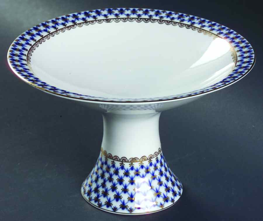 Cobalt Net Round Compote (Height X Width) by Lomonosov-1