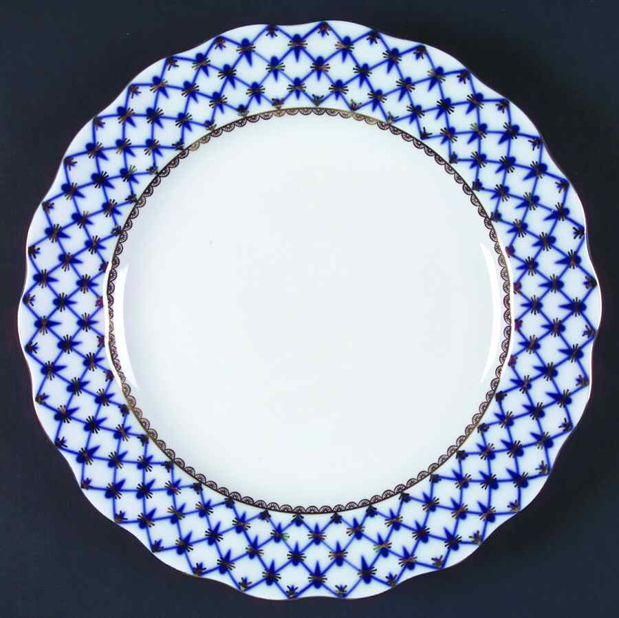 Cobalt Net Accent Dinner Plate by Lomonosov-1