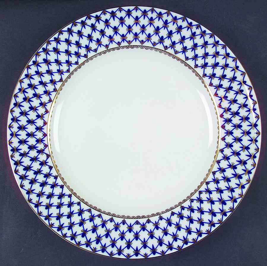 Cobalt Net 12" Chop Plate (Round Platter) by Lomonosov-1