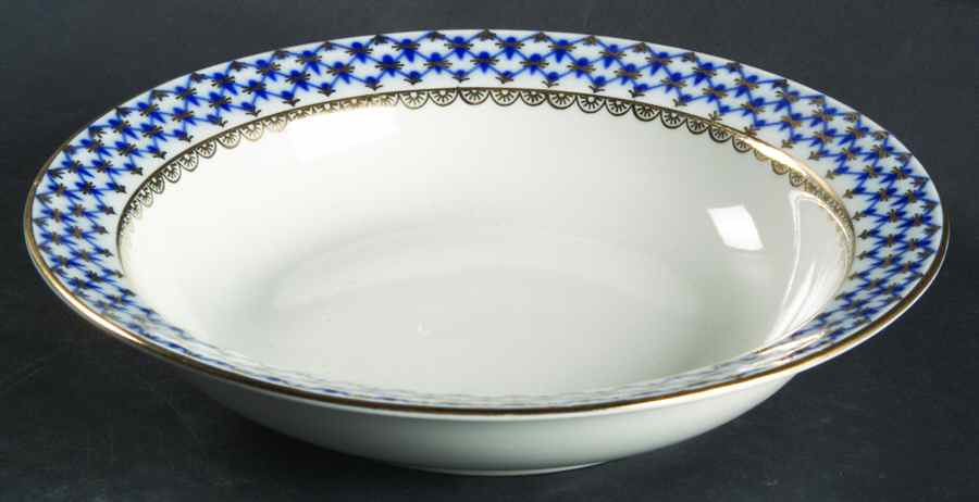 Cobalt Net Rim Cereal Bowl by Lomonosov-1