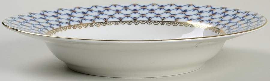 Cobalt Net Rim Soup Bowl by Lomonosov-1