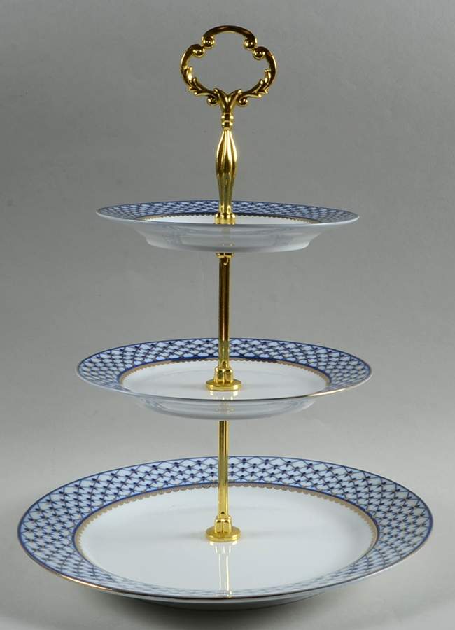 Cobalt Net 3-Tiered Serving Tray (DP, SP, BB) by Lomonosov-1