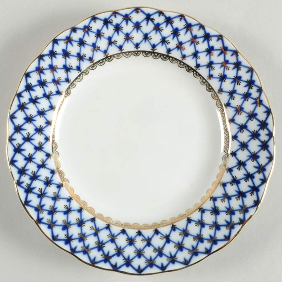 Cobalt Net Dessert/Pie Plate by Lomonosov-1