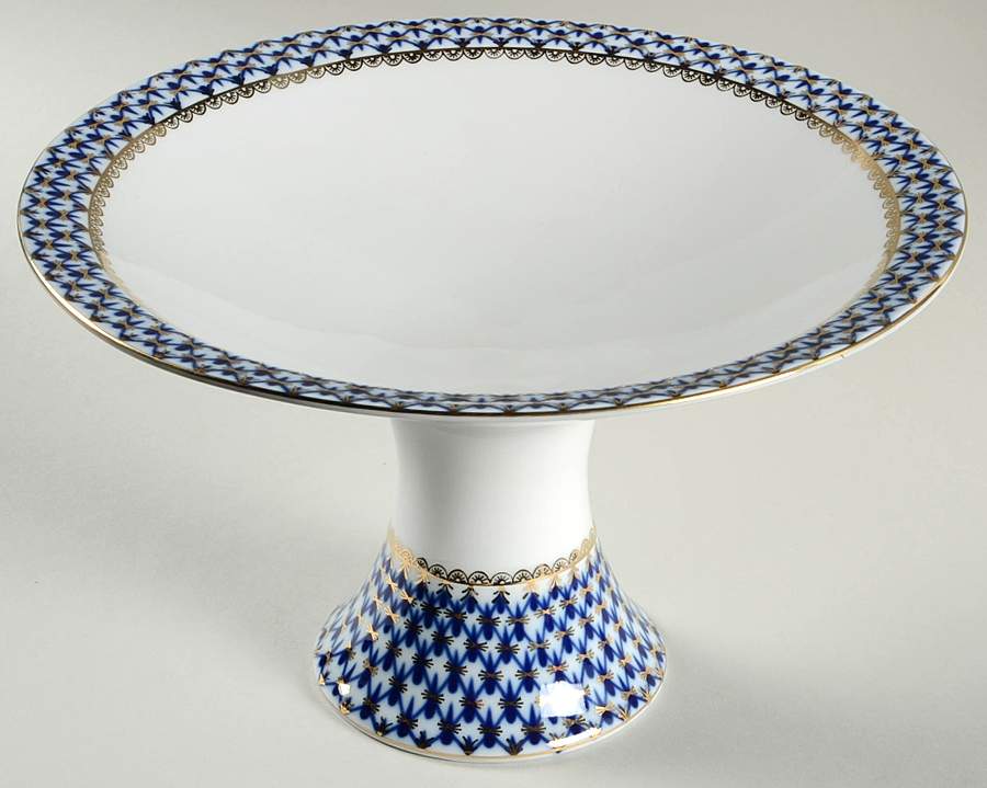 Cobalt Net Round Compote (Height X Width) by Lomonosov-1