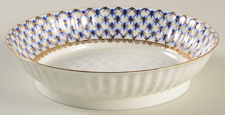 Cobalt Net Cake Dish by Lomonosov-1
