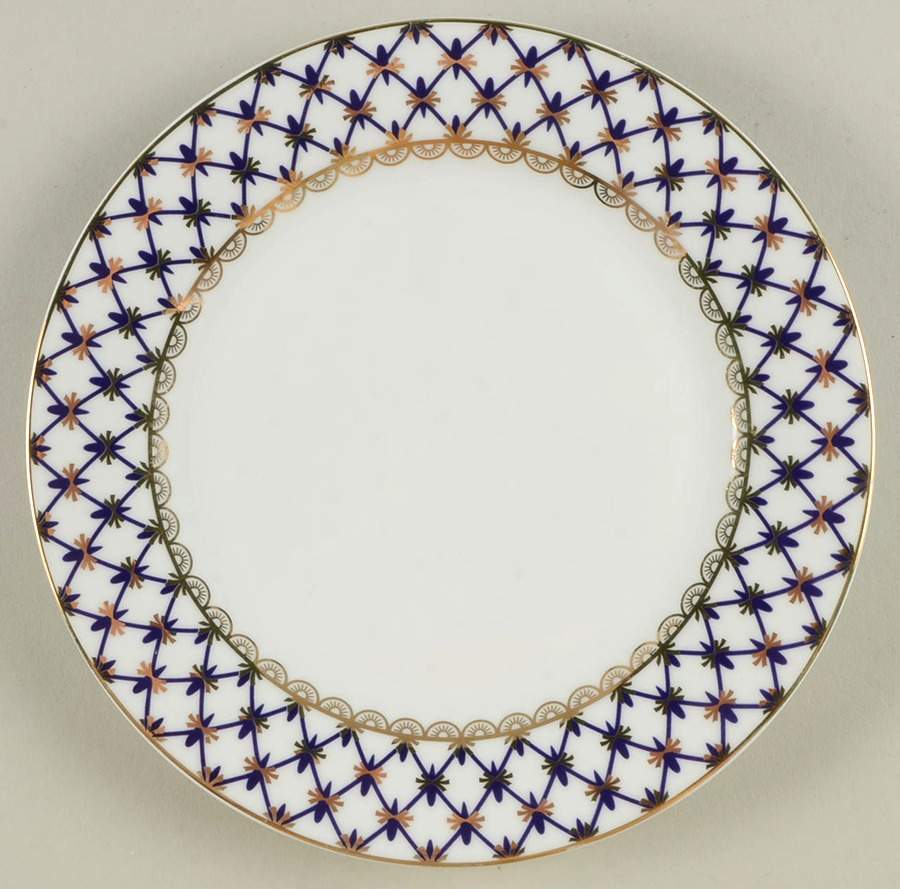 Cobalt Net Dessert/Pie Plate by Lomonosov-1