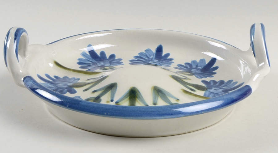 Bachelor Button Handled Microwave Dinner Plate by Louisville-1