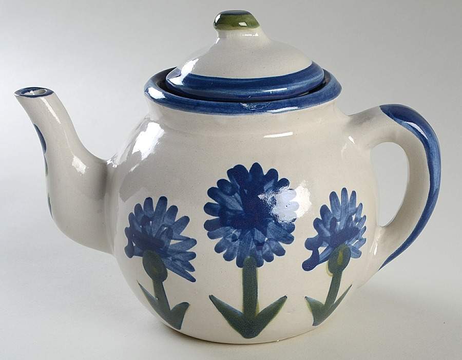 Bachelor Button Teapot & Lid by Louisville-1