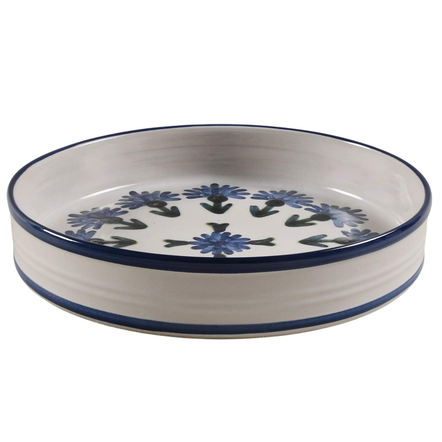 Bachelor Button 12' Round Tray by Louisville-1