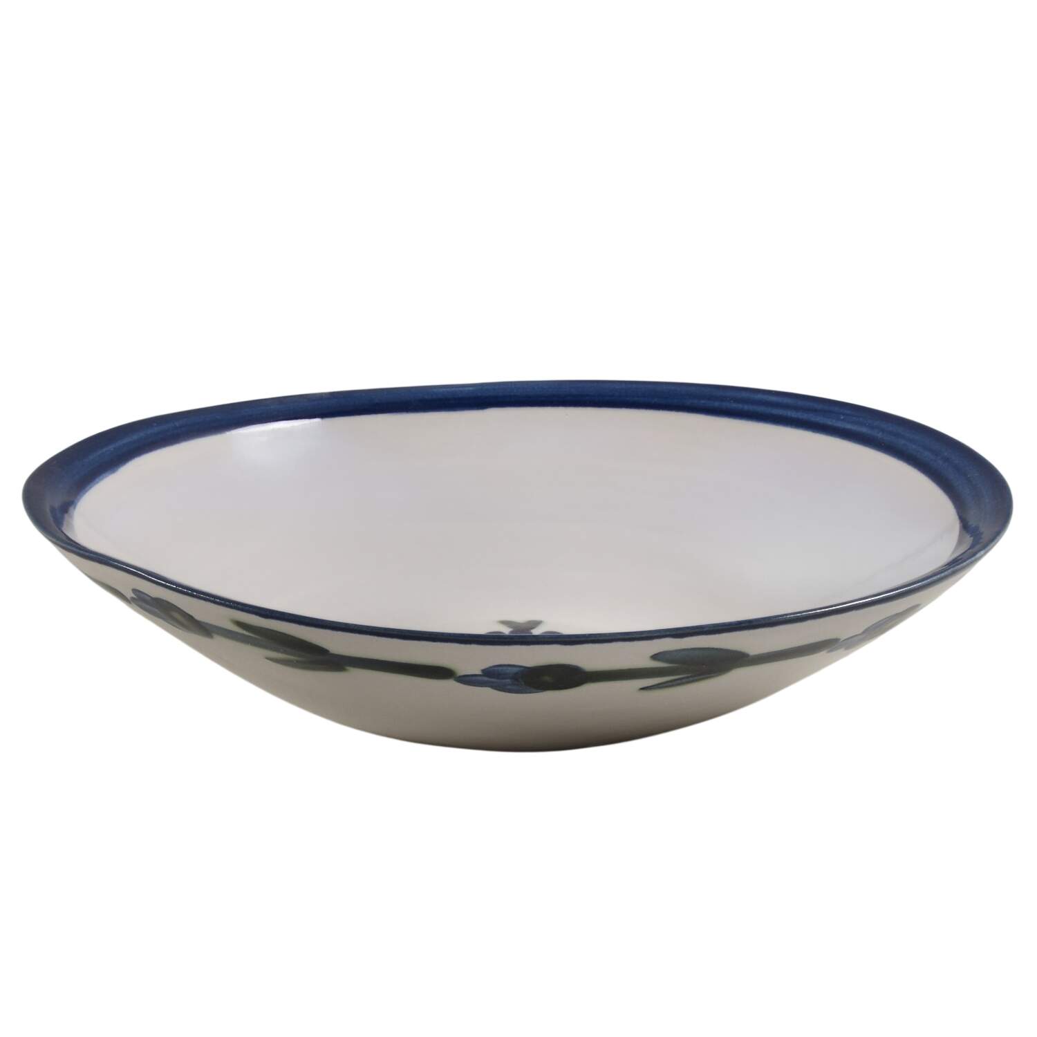 Bachelor Button 12" Shallow Round Bowl by Louisville-1