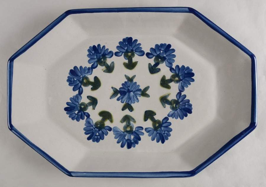 Bachelor Button 17" Octagonal Serving Platter by Louisville-1