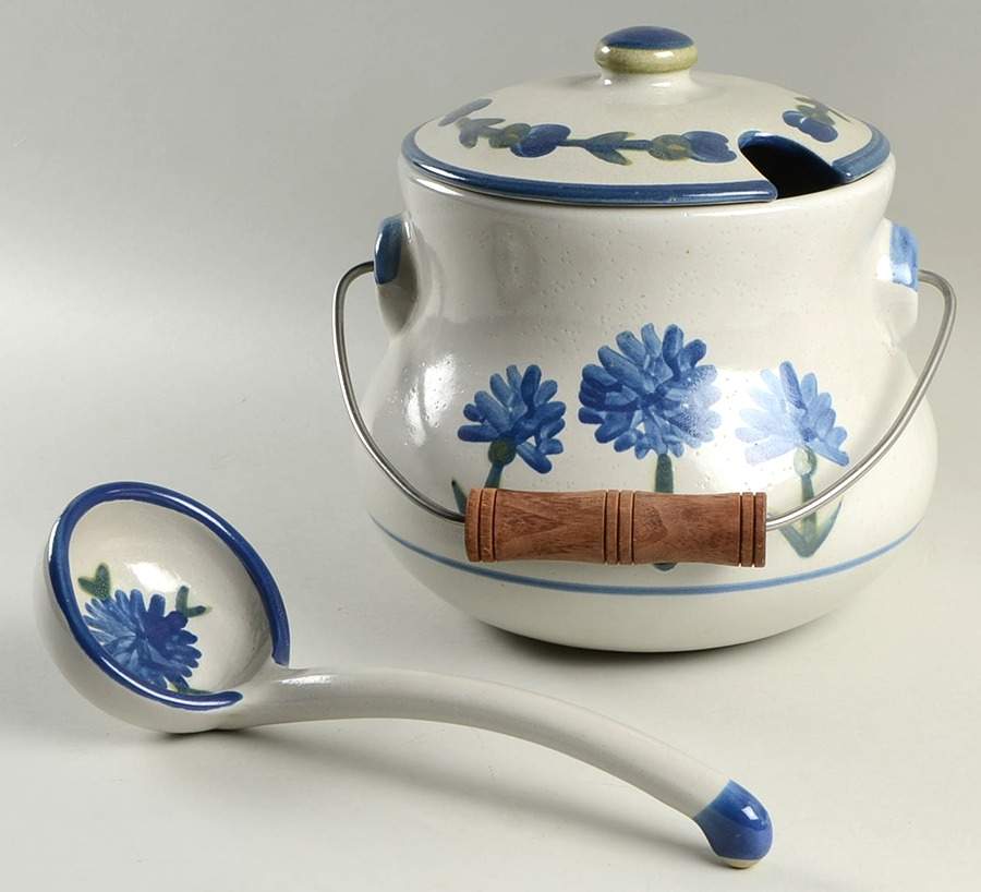 Bachelor Button Tureen & Lid W/Ladle by Louisville-1