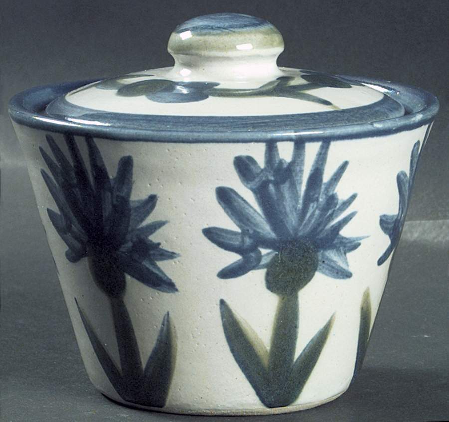 Bachelor Button Sugar Bowl & Lid by Louisville-1