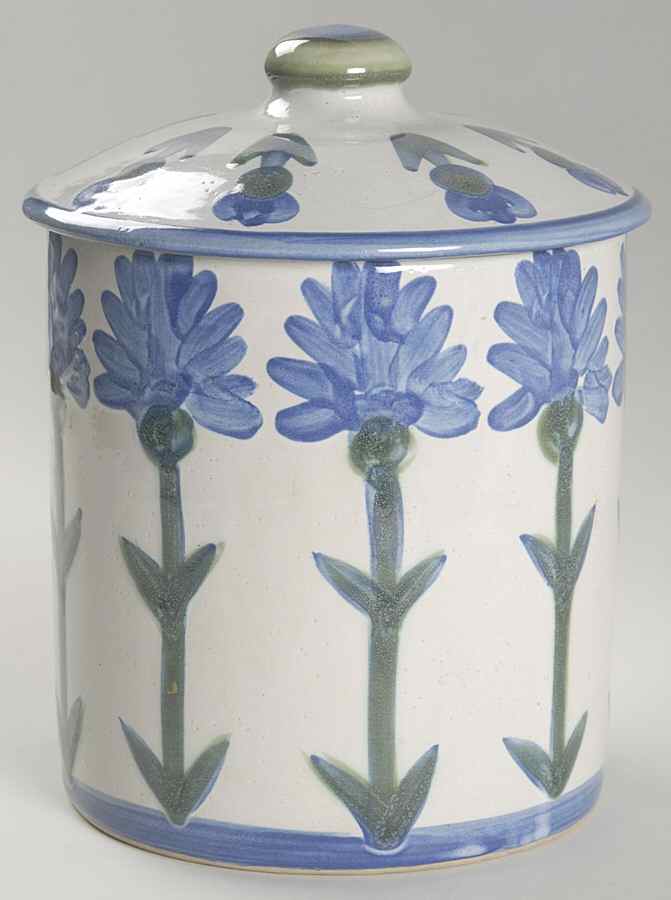 Bachelor Button Large Canister & Lid by Louisville-1
