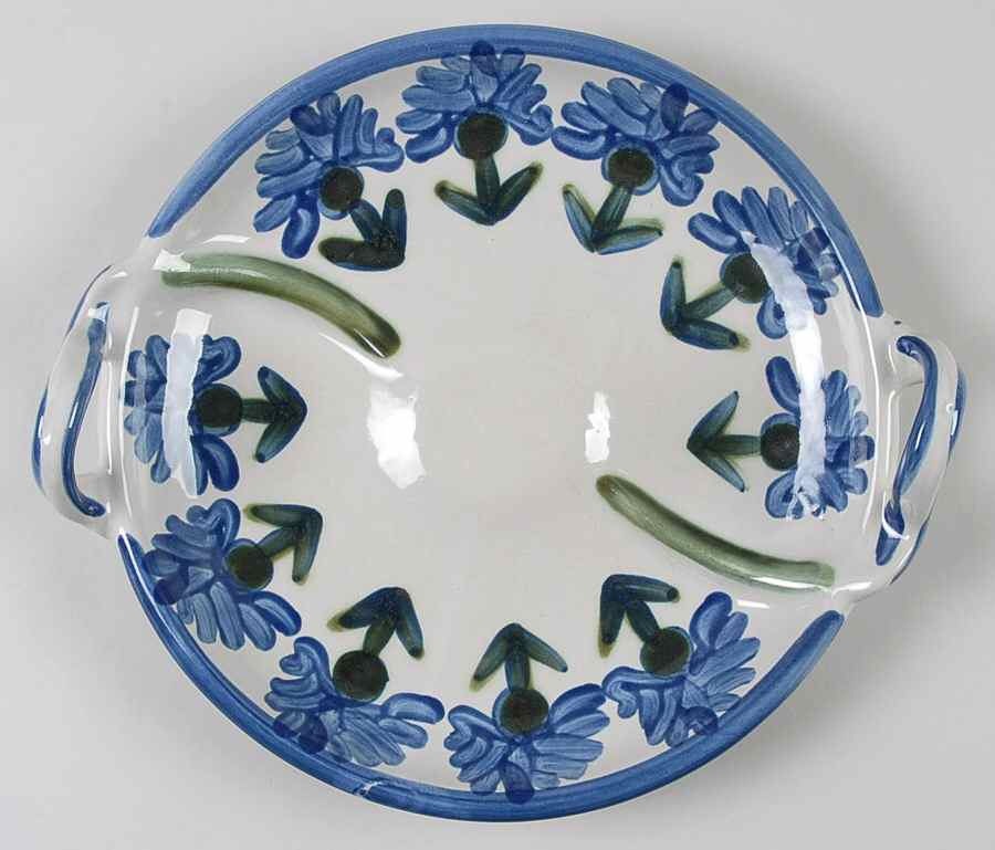 Bachelor Button Handled Microwave Dinner Plate by Louisville-1