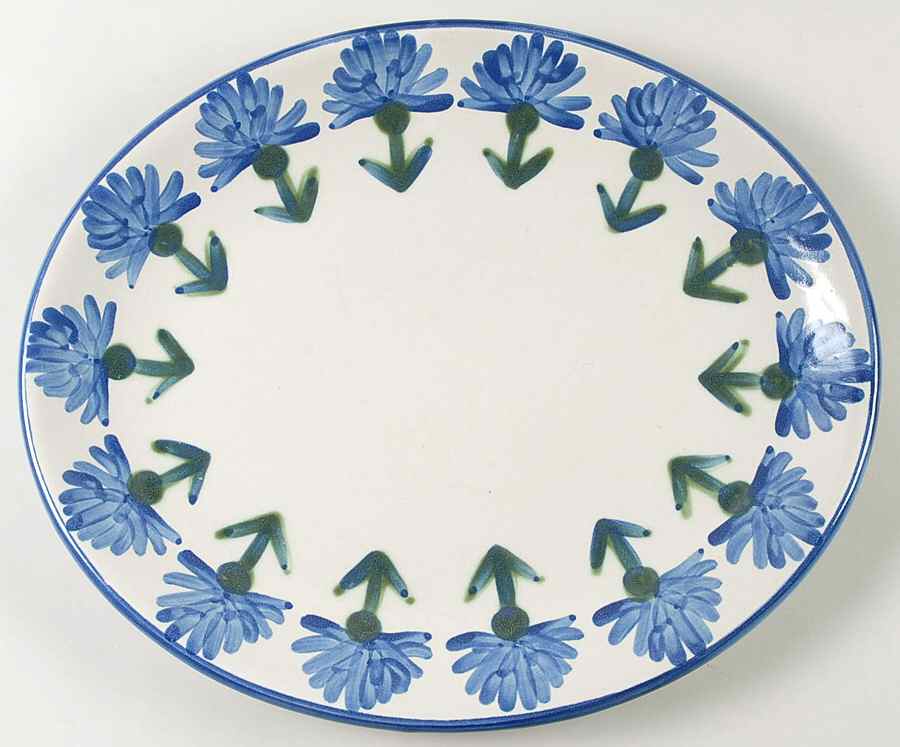 Bachelor Button 15" Oval Serving Platter by Louisville-1