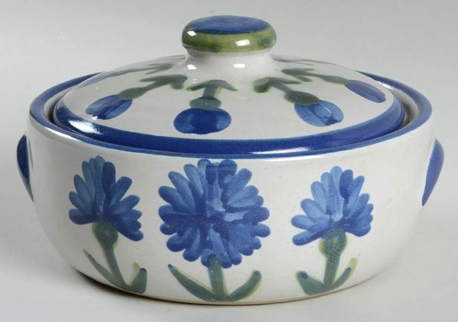 Bachelor Button 1 Qt Round Covered Casserole by Louisville-1
