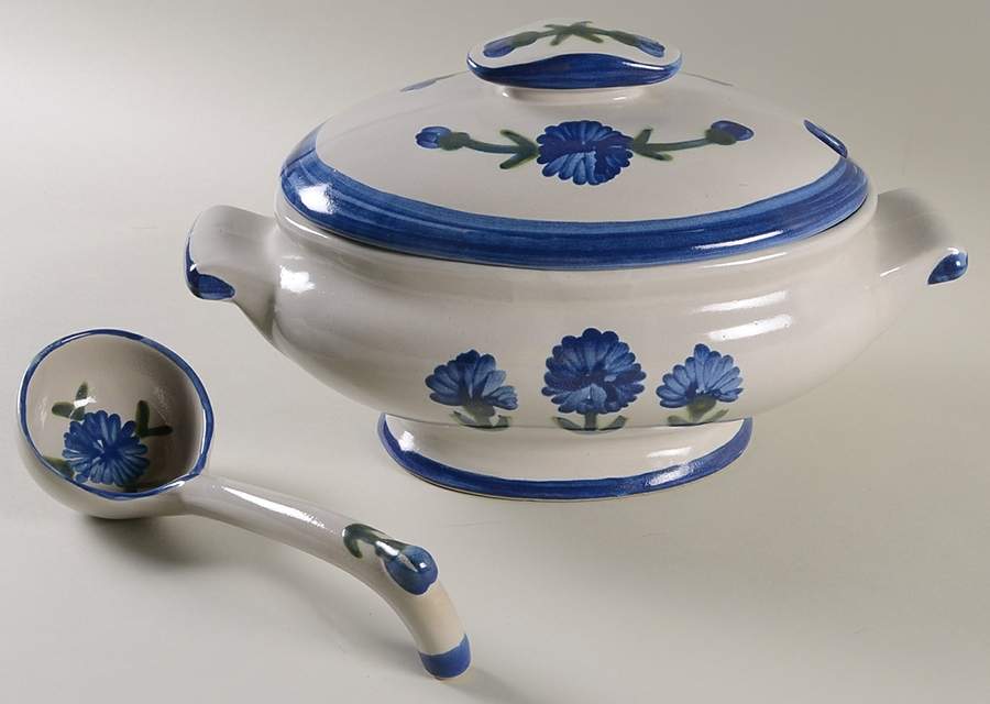 Bachelor Button Oval Tureen & Lid and Ladle by Louisville-1