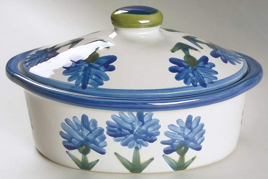 Bachelor Button 1 Quart Oval Covered Casserole by Louisville-1