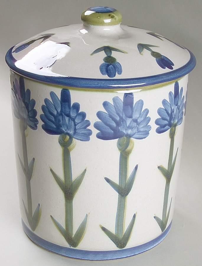 Bachelor Button Extra Large Canister & Lid by Louisville-1