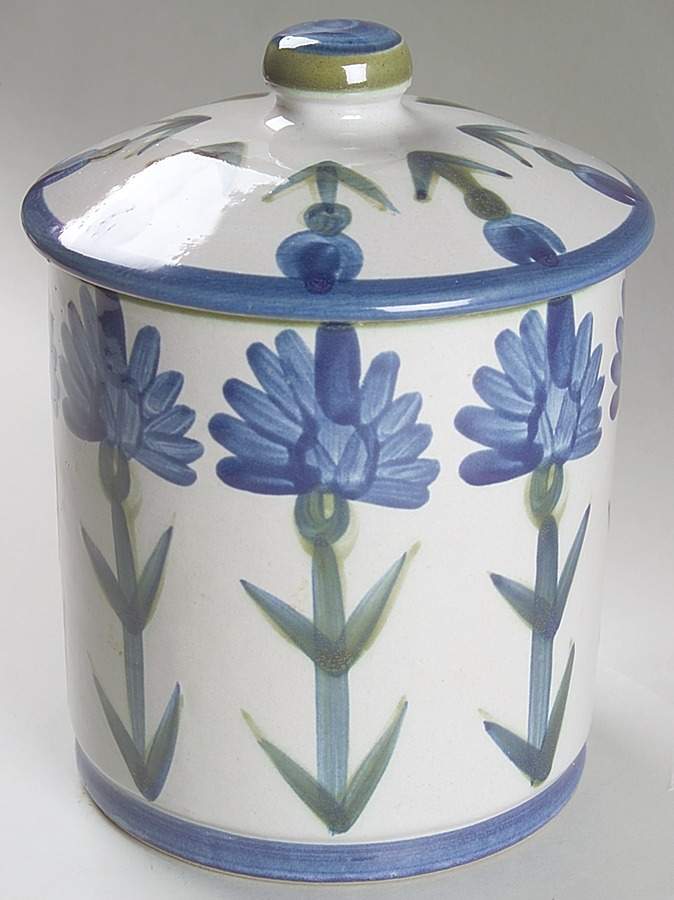 Bachelor Button Medium Canister & Lid by Louisville-1