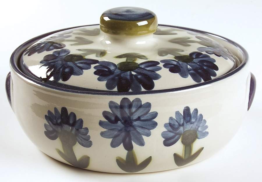Bachelor Button 2 Qt Round Covered Casserole by Louisville-1