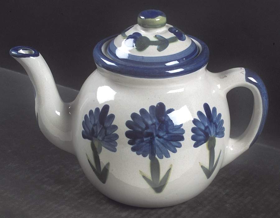 Bachelor Button Teapot & Lid by Louisville-1