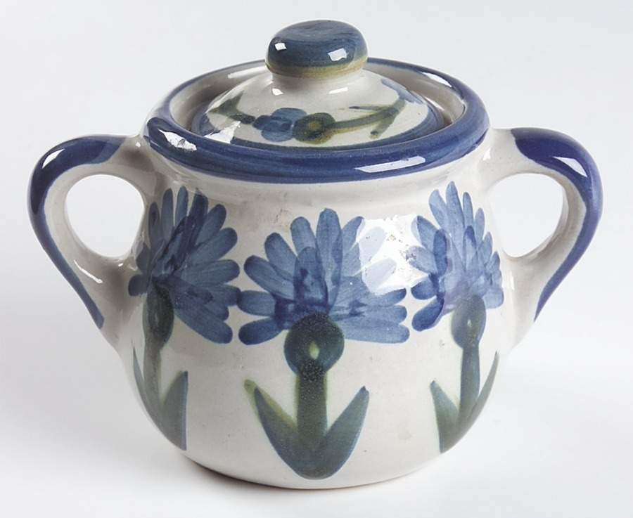 Bachelor Button Sugar Bowl & Lid by Louisville-1