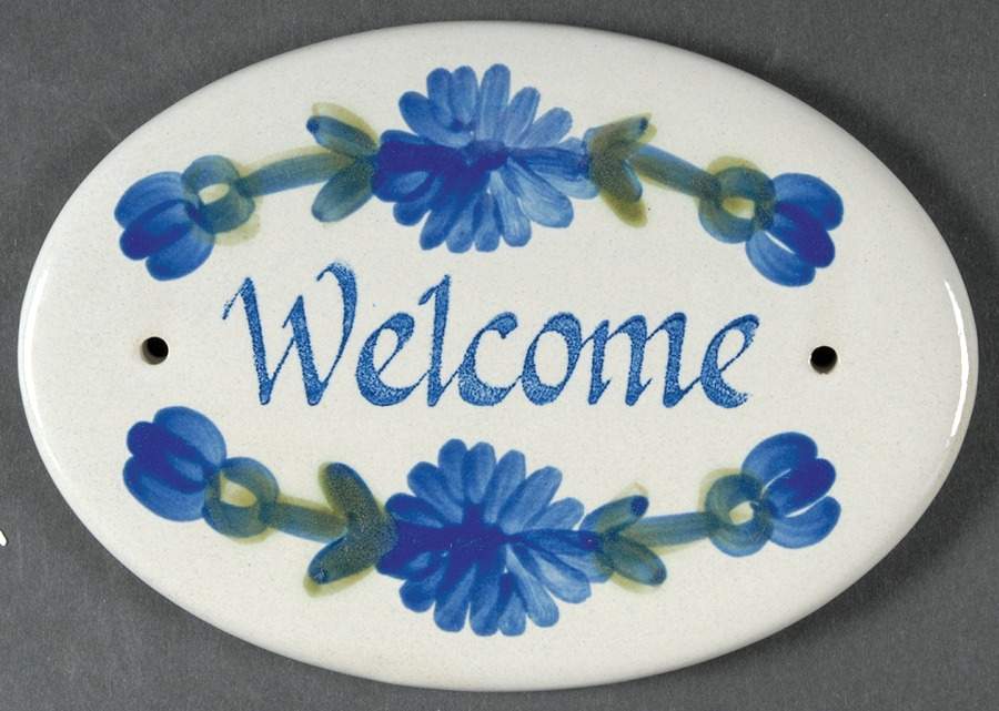 Bachelor Button "Welcome" Wall Plaque by Louisville-1