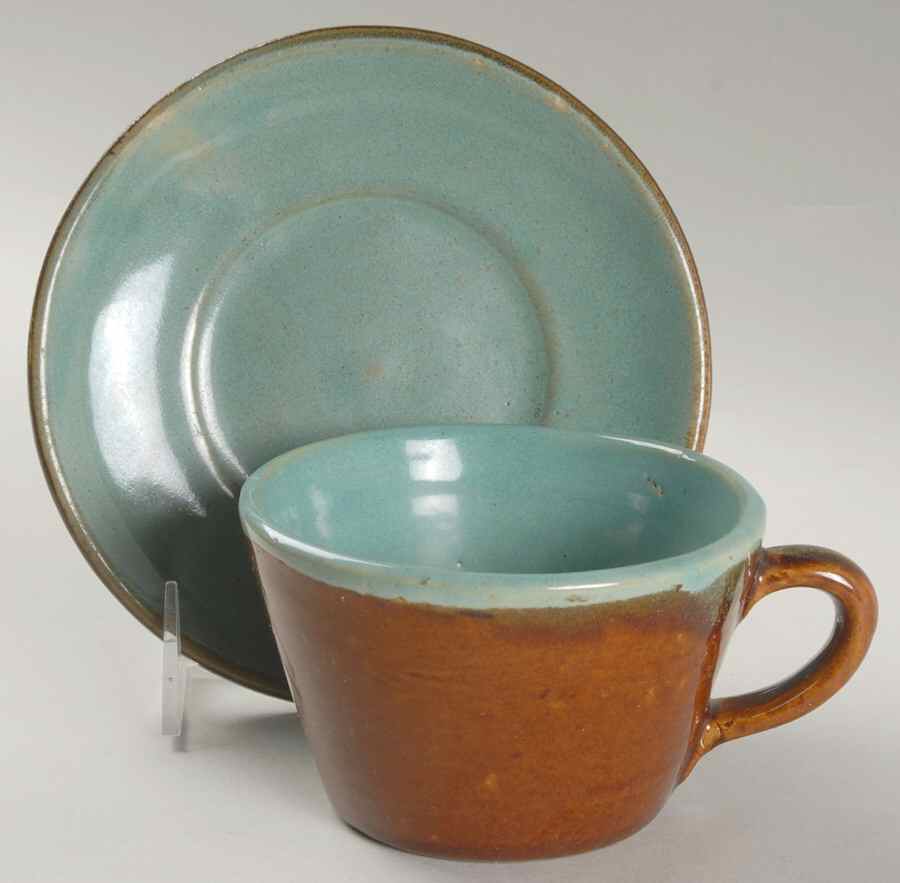 Country Fare (Unglazed Bottom) Flat Cup & Saucer Set by Louisville-1