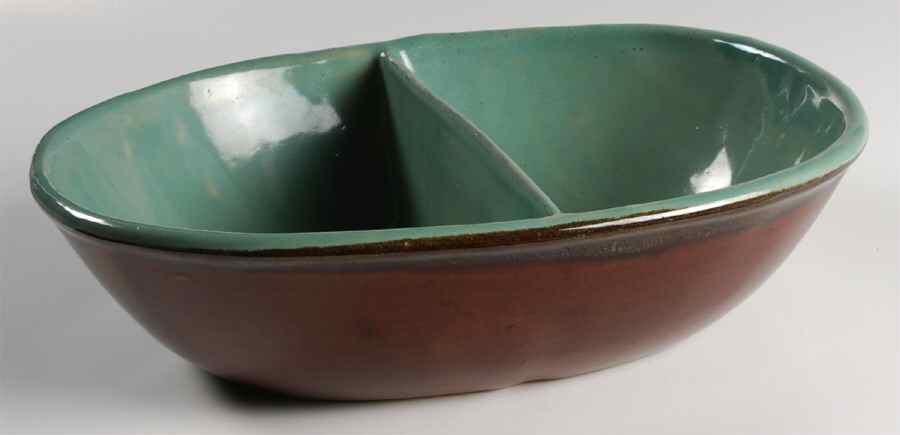 Country Fare (Unglazed Bottom) 12" Oval Divided Vegetable Bowl by Louisville-1